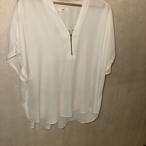 Maurices White Blouse with Zipper Accent
